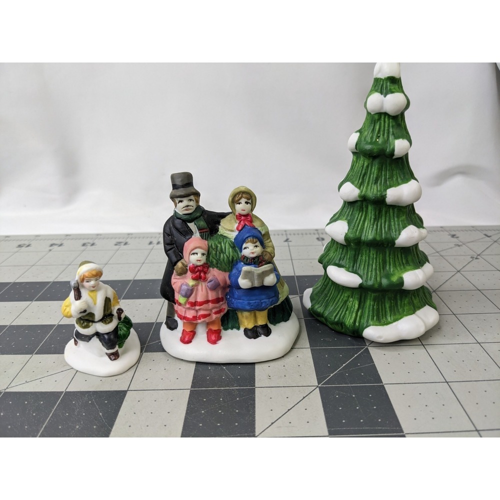 Porcelain Christmas Figure Lot Carolers Tree Boy